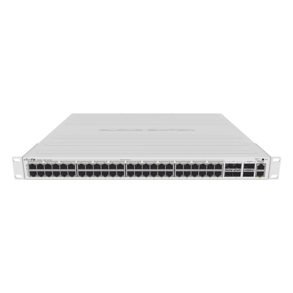 Cloud Router Switch 48 puertos PoE 802.3af/at Gigabit, 4 puertos SFP+ 10G, 2 puertos QSFP+ 40G, Montaje en Rack – vista 2