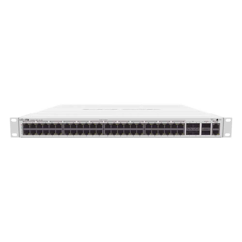 Cloud Router Switch 48 puertos PoE 802.3af/at Gigabit, 4 puertos SFP+ 10G, 2 puertos QSFP+ 40G, Montaje en Rack – vista 5