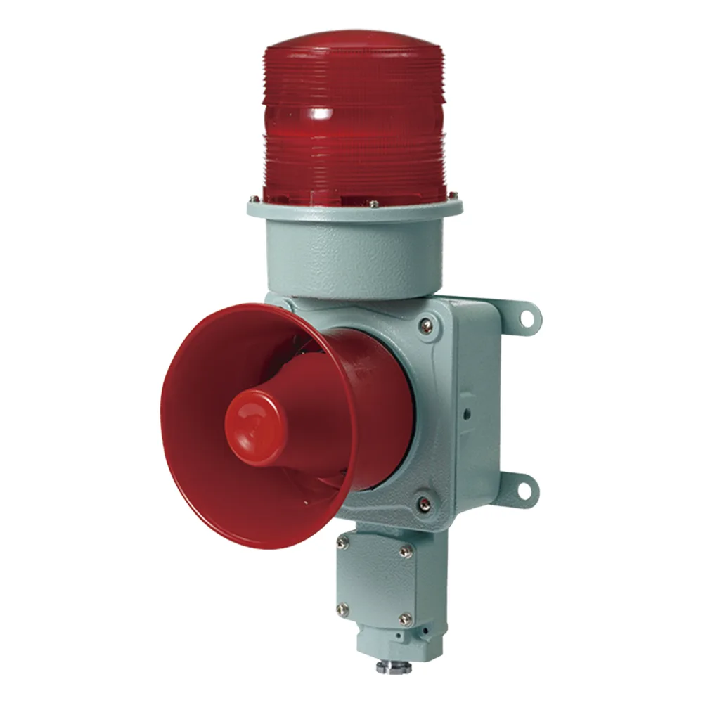 Combinación de baliza LED color roja con sirena electrónica para aplicaciones de la industria pesada máx.120 dB a 120 VCA