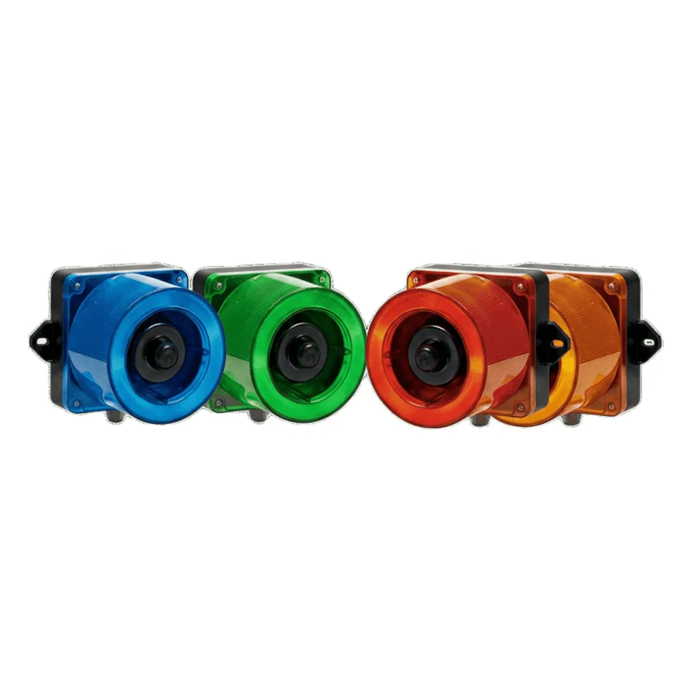 Combinación de baliza LED color Verde y sirena electrónica de 31 tonos resistente a la intemperie de volumen máx. 123 dB a 110-220 VCA – vista 2