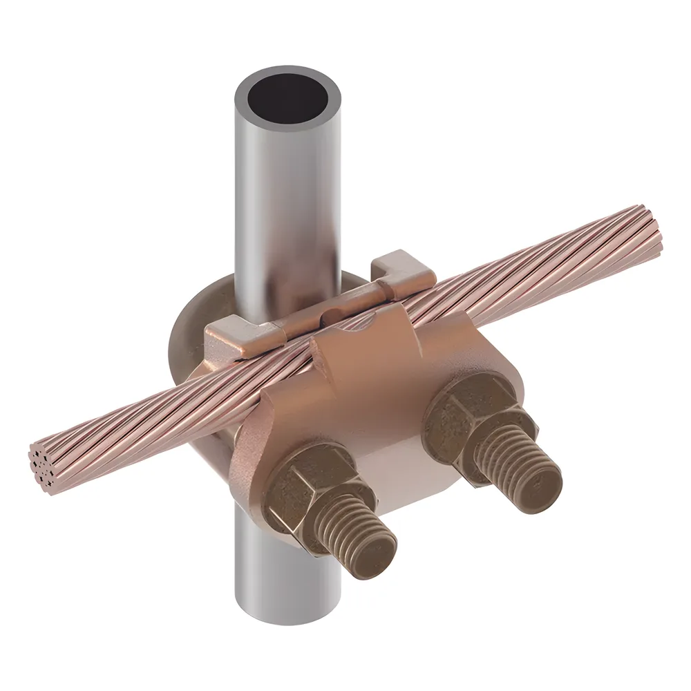 Conector Mecánico para Cable Calibre 4 a 2/0 AWG / Paralelo o 90° a Tubo de 3/8" o Varilla de 5/8" - 3/4". – vista 4