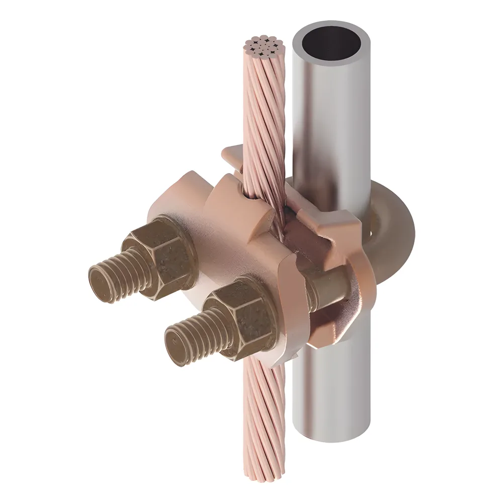 Conector Mecánico para Cable Calibre 4 a 2/0 AWG / Paralelo o 90° a Tubo de 3/8" o Varilla de 5/8" - 3/4". – vista 5