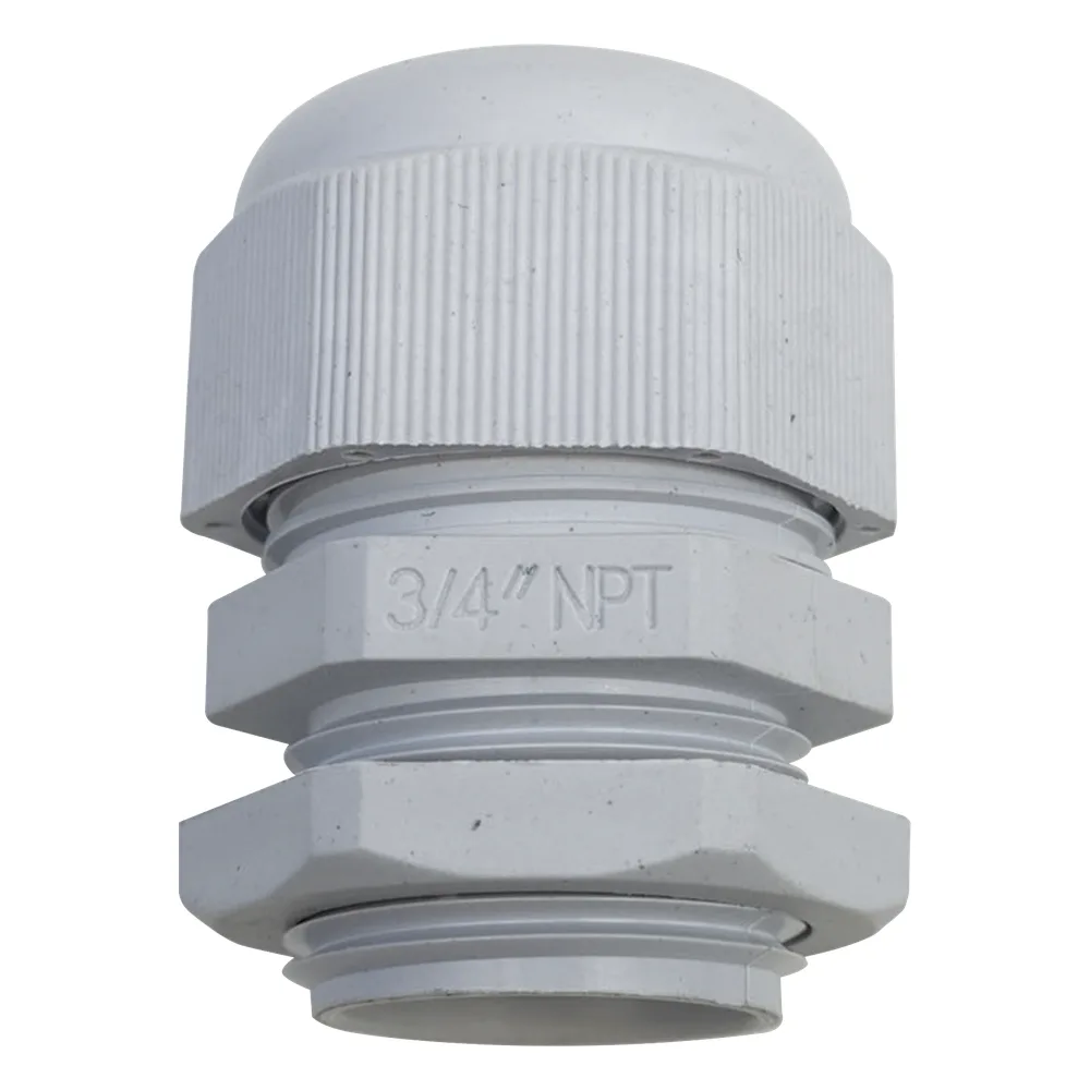Conector Plástico Blanco Tipo Glándula para Rosca NPT 3/4" – vista 2