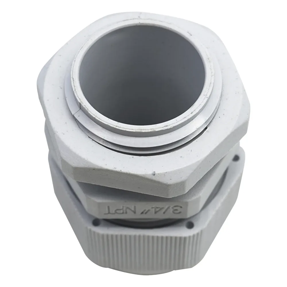 Conector Plástico Blanco Tipo Glándula para Rosca NPT 3/4" – vista 3