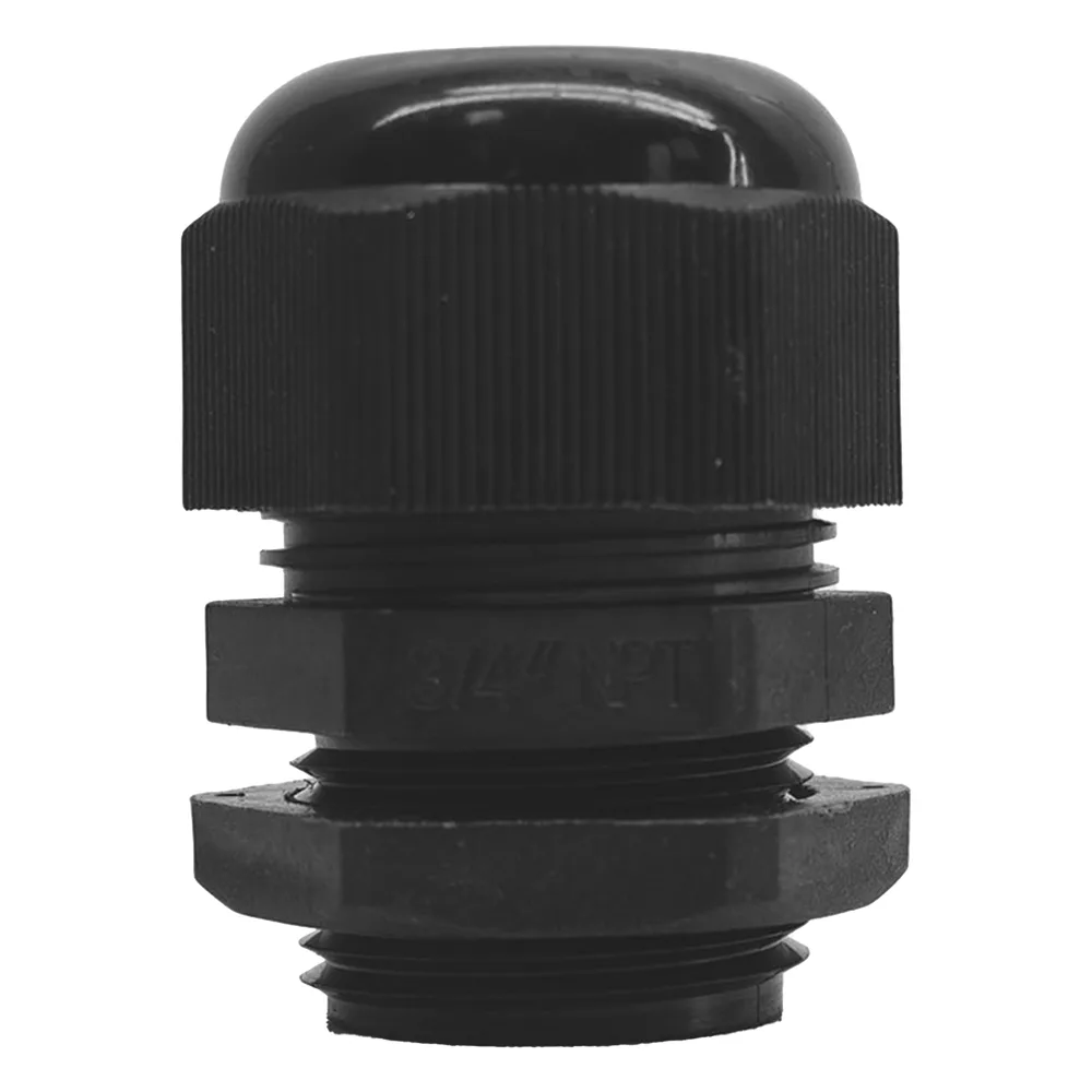 Conector Plástico Negro Tipo Glándula para Rosca NPT 3/4" – vista 4