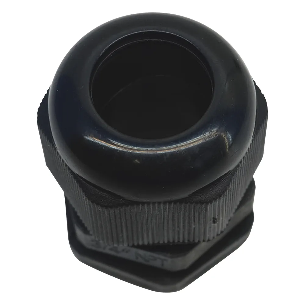Conector Plástico Negro Tipo Glándula para Rosca NPT 3/4"