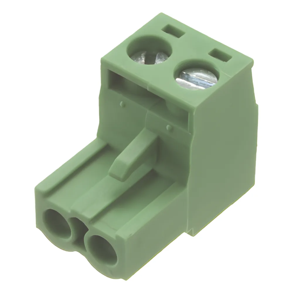 Conector terminal de alimentación de 2 pines en color verde (EPO)