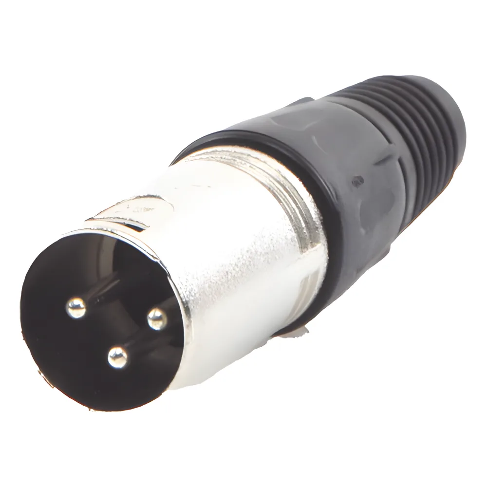 Conector XLR 3 Pines Macho | Ideal para Conexiones de Micrófonos, Mezcladoras | Equipo de Audio Profesional