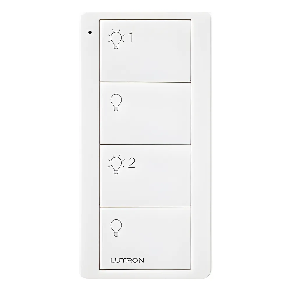 Control Pico inalámbrico de 4 botones para encender y apagar dos grupos de luces, con batería de 10 años, compatible con Caseta Wireless, RadioRA 2 y HomeWorks QS