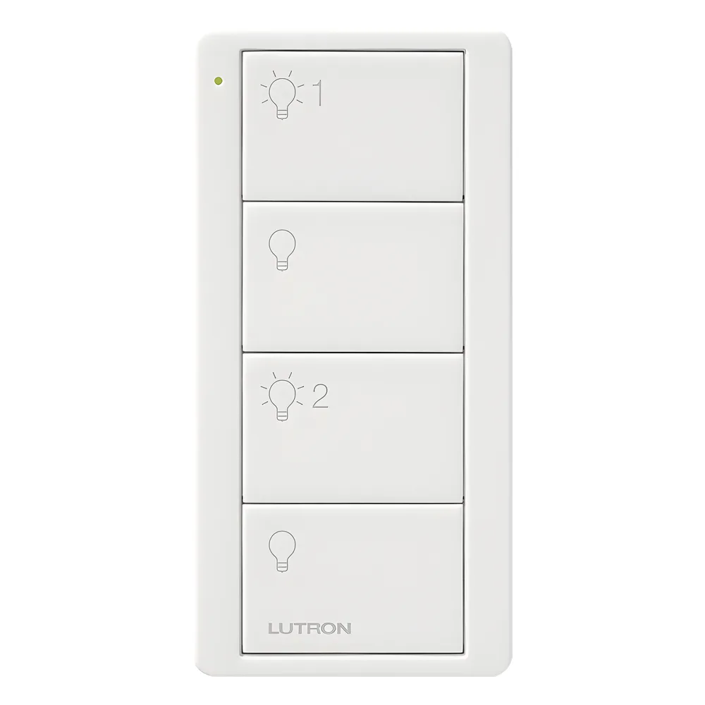 Control remoto inalámbrico Pico de 4 botones para encender y apagar 2 grupos de luces, batería de 10 años, para Caseta Wireless, RA2 Select, RadioRA y HomeWorks