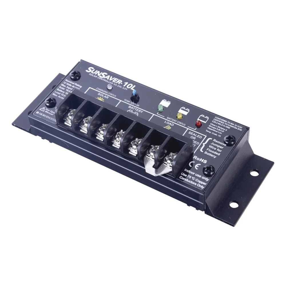 Controlador de Carga Solar SunSaver PWM 10 A / 12 VCC / Encapsulado Epóxico / Clase 1 Div 2 / Compensación de Temperatura