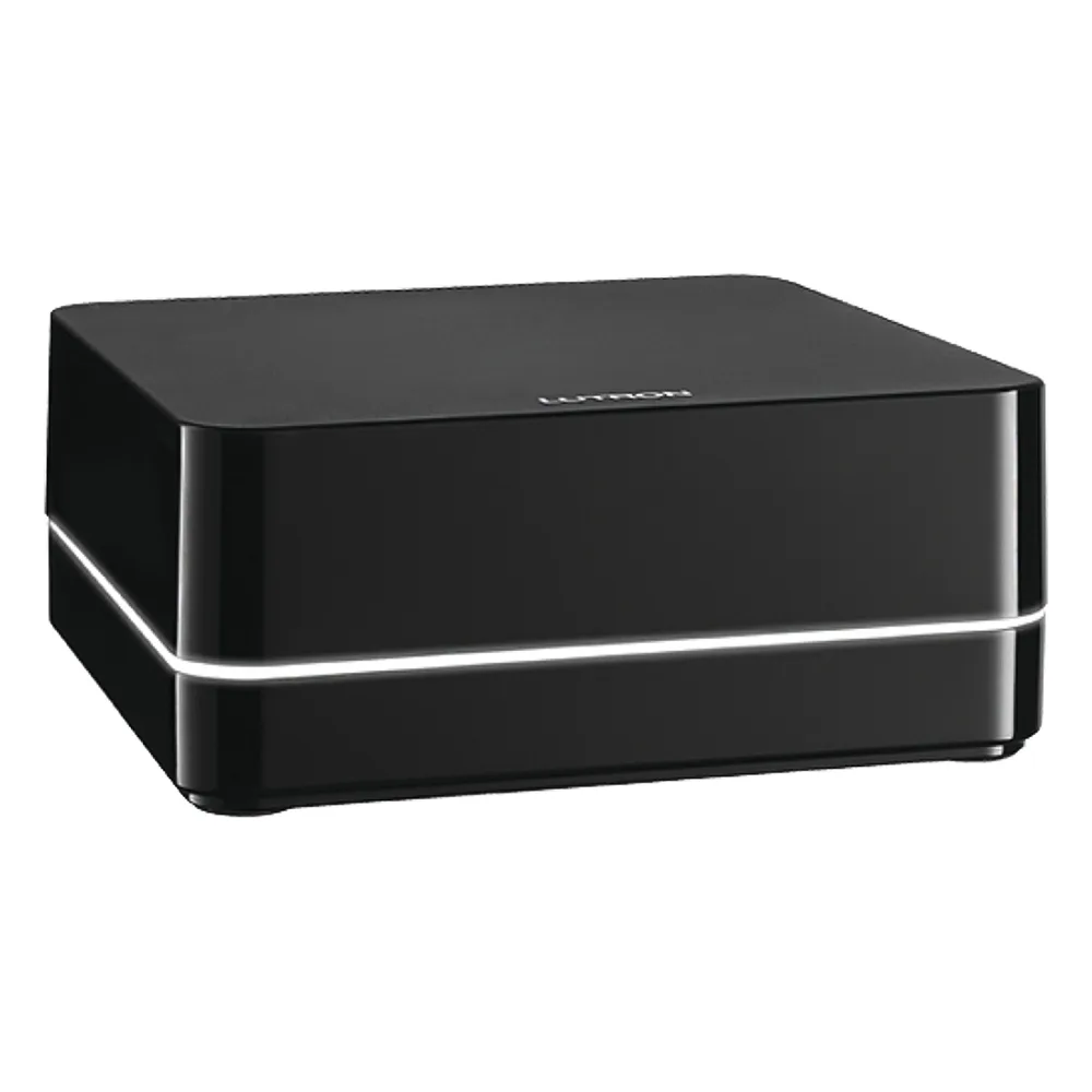 Controlador principal para sistema RA2 Select, administra hasta 100 dispositivos inalámbricos, conexión Ethernet al router y control desde la app de Lutron