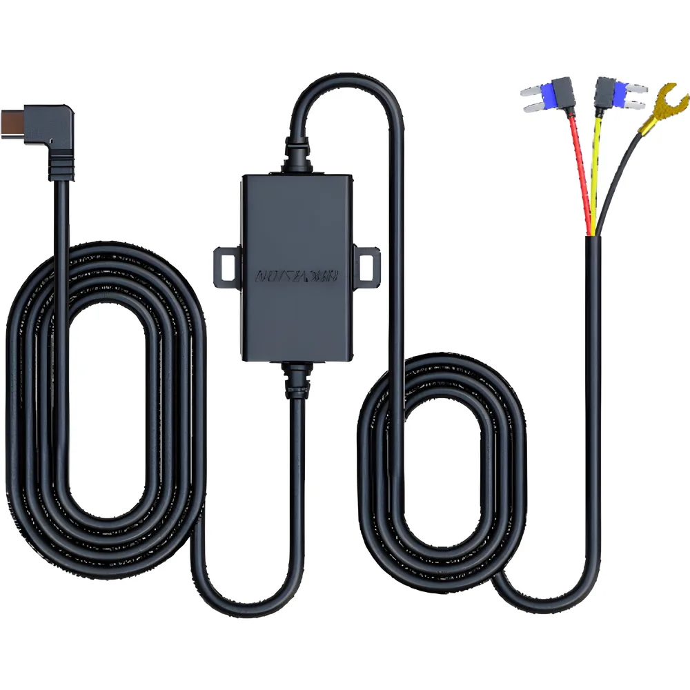 Convertidor Buck DC-DC / Entrada 12-24V DC / Salida 5V Type-C / Protección Baja Tensión 11.3V / Cable 3.4 m (11.2 ft) / Compatible con Dashcams Hikvision – vista 2