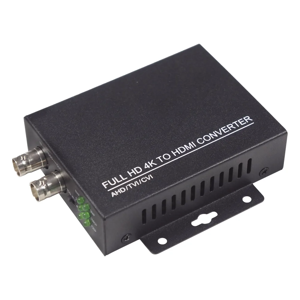 Convertidor de CVI, TVI, AHD, CVBS a HDMI, salida HDMI 1080P 60Fps / Bucle de salida CVBS / Soporta hasta 8MP CVI, 8MP TVI, 8MP AHD / Admite señal de entrada 960H / Incluye fuente de alimentación y cable BNC.