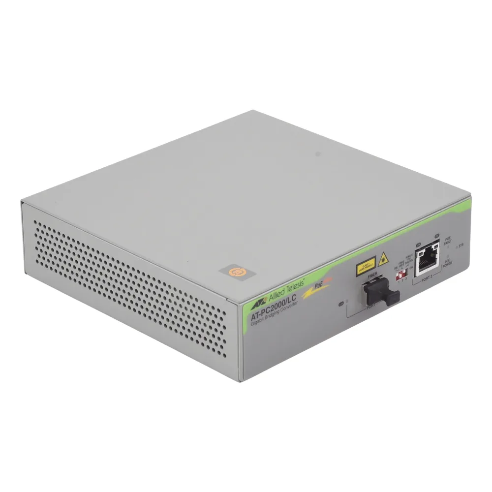Convertidor de medios Gigabit Ethernet PoE+ a fibra óptica, conector LC, multimodo (MMF), distancia hasta 550 m – vista 3