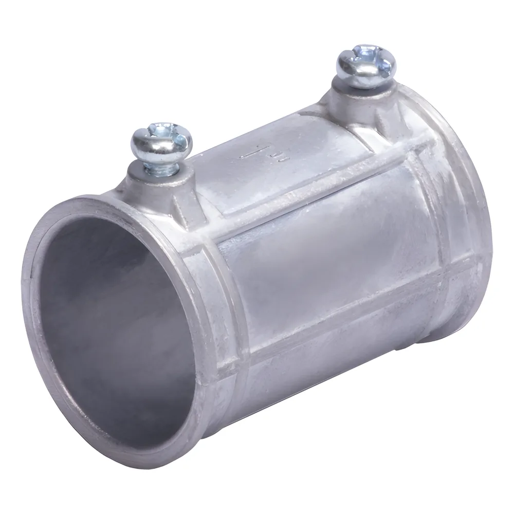 Cople 1 1/2" (38mm) con tornillo pared delgada galvanizado etiqueta verde