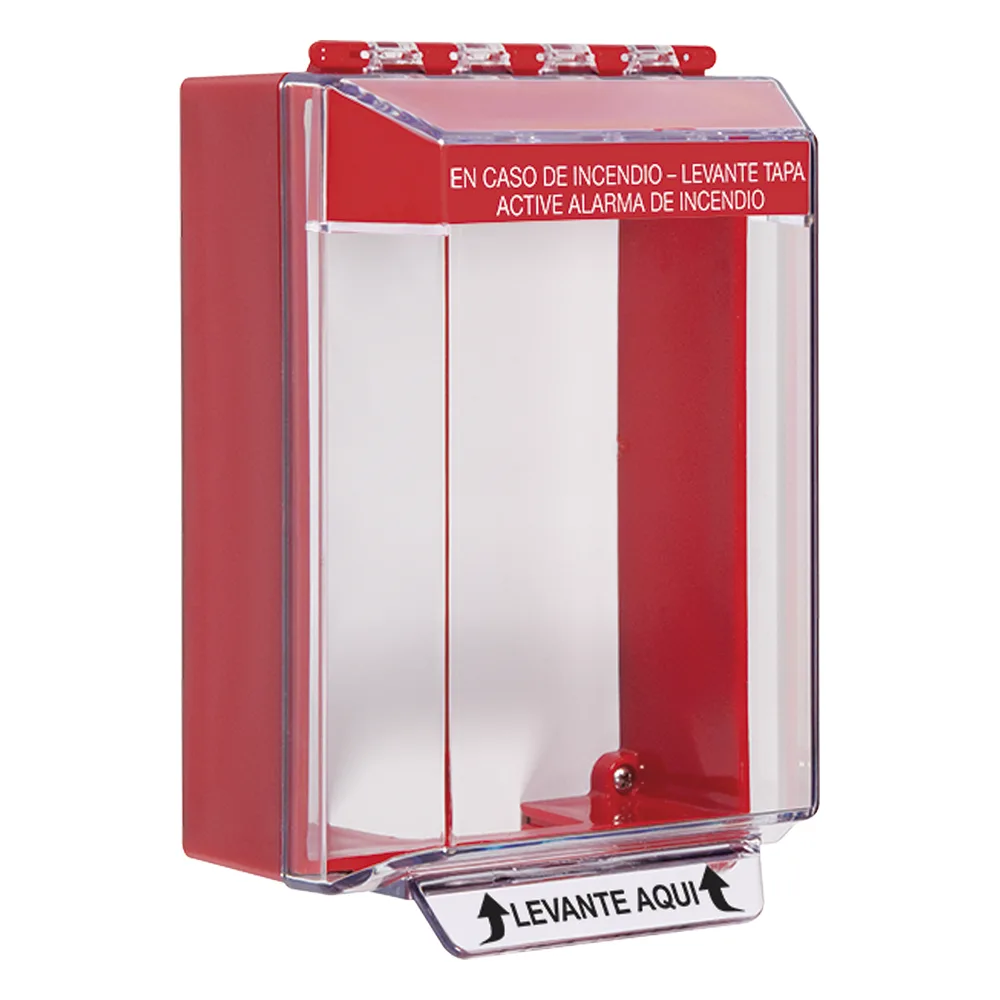 Cubierta Universal De Montaje Superficial, Con Espaciador 1.46", Serie Universal Stopper® Texto De Incendio En Español