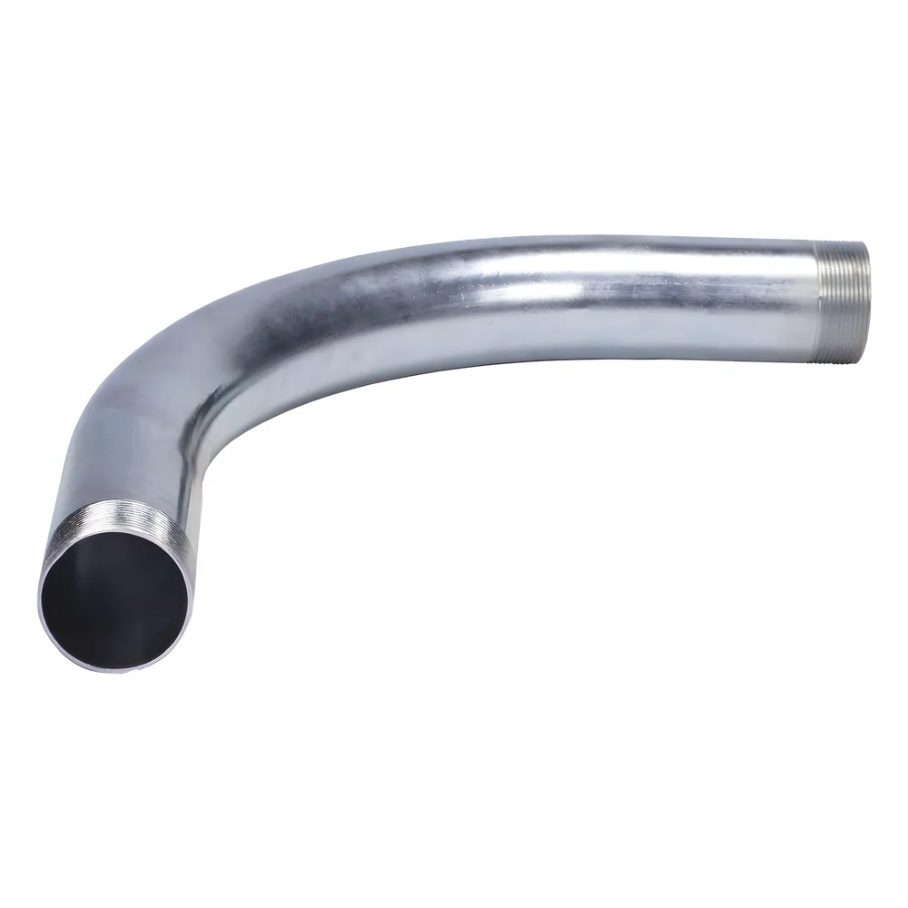 Curva/Codo de 90° de 3/4" (19mm) pared gruesa con rosca galvanizado etiqueta amarilla