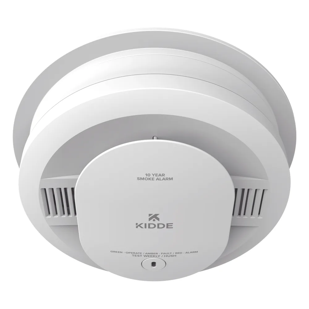Detector de humo fotoeléctrico alámbrico 120 V CA con batería sellada de 10 años, interconexión hasta 24 dispositivos, pieza – vista 4