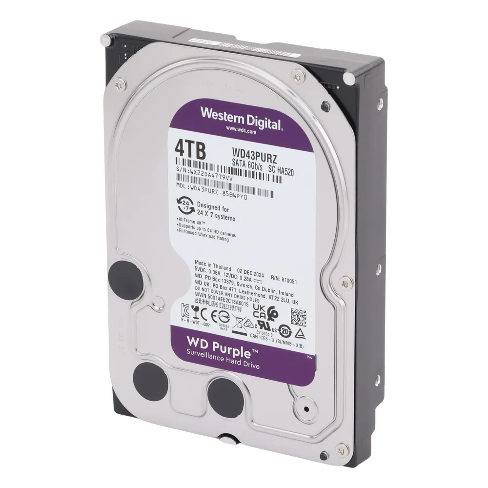 Disco Duro PURPLE de 4TB / 3 AÑOS DE GARANTÍA / Para Videovigilancia – vista 3