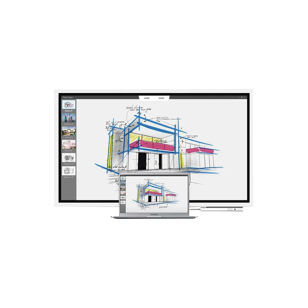 Display FLIP WiFi Interactivo de 55" con Lápiz Táctil.  Puertos USB/LAN/RS232/HDMI/Salida Touch – vista 4