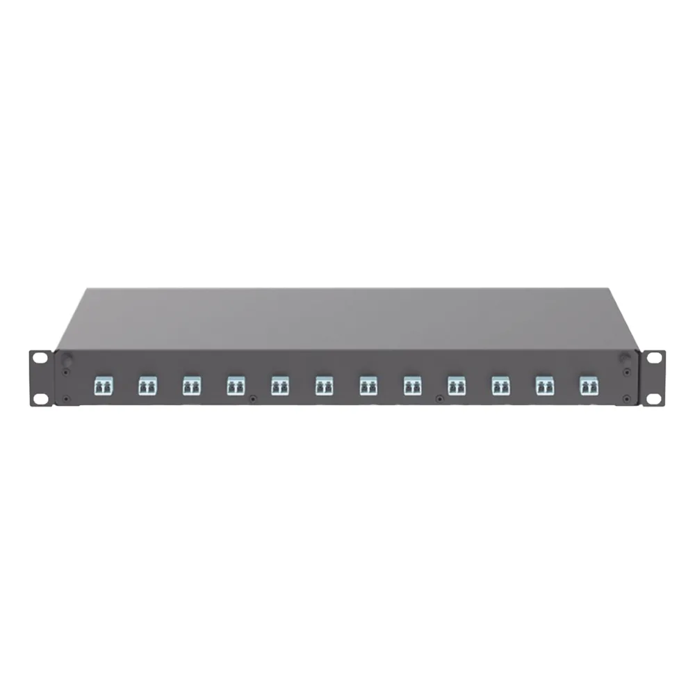 Distribuidor de Fibra Óptica, Con 12 Conectores LC Duplex (24 Fibras), Para Fibra Multimodo OM3/OM4, 1 UR