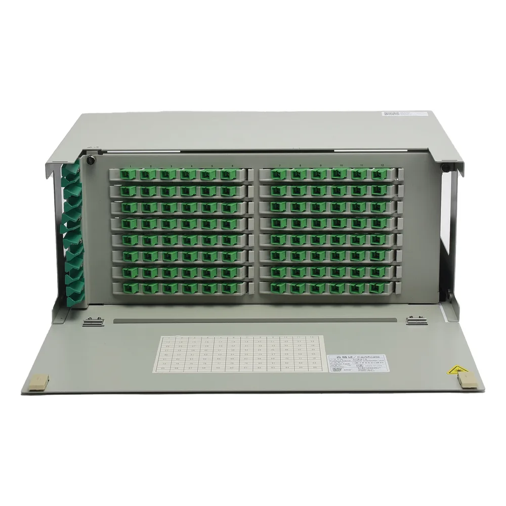Distribuidor de Fibra Óptica para 96 Empalmes, con 96 Acopladores SC/APC y 96 Pigtails, 19, 4 UR