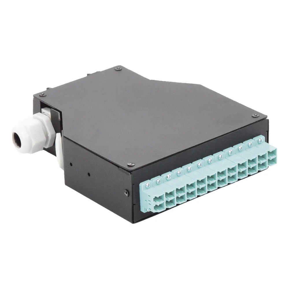 Distribuidor de Fibra Óptica para Riel Din, 12 Acopladores LC/UPC Duplex Multimodo con Charola de Empalme – vista 4