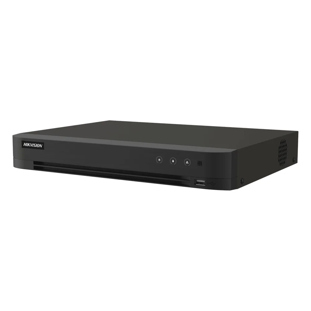DVR 16 Canales TURBOHD + 16 Canales IP / 8 Megapixel (4K) / Audio Bidireccional / ACUSENSE / Audio Bidireccional / 1 Bahía de Disco Duro / Salida de Video en Full HD / H.265+