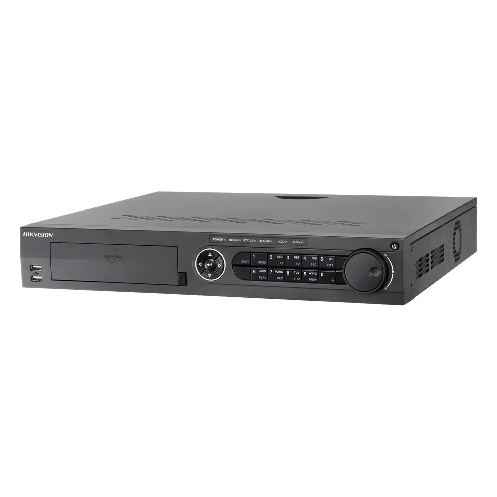 DVR 32 Canales TurboHD + 32 Canales IP / 8 Megapixel (4K) / 4 Bahías de Disco Duro  / RAID 0,1,5,6,10 / POS / Acusense / 16 Entradas de Alarma