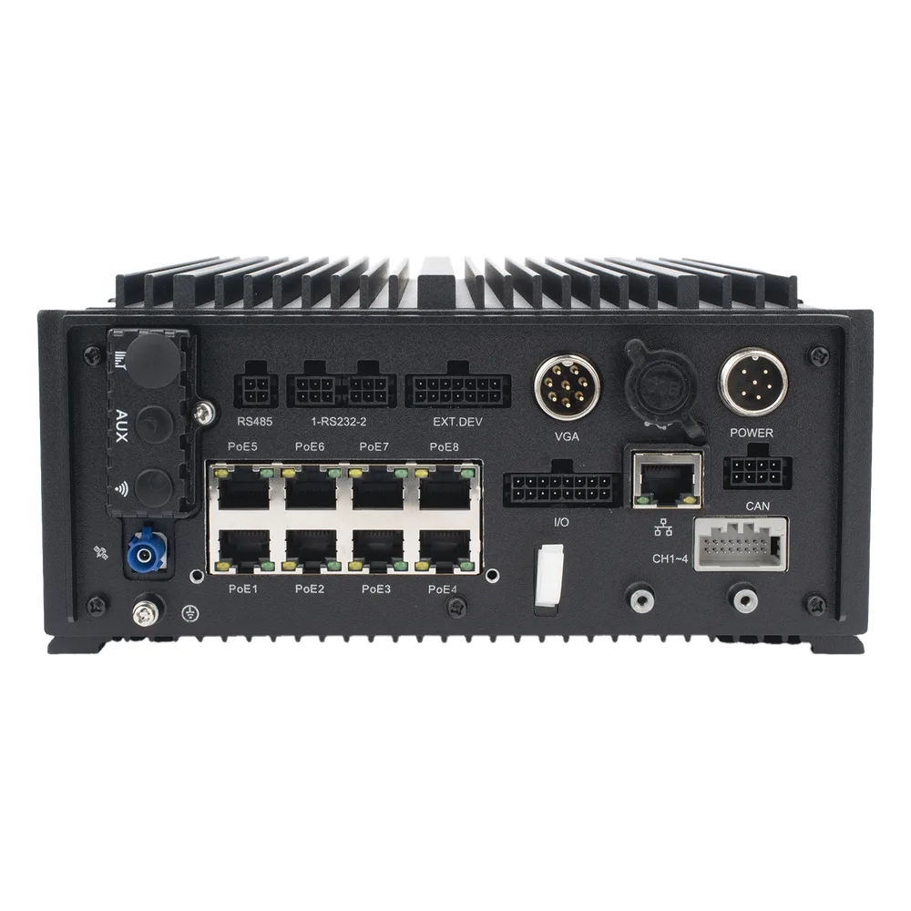 DVR Hibrido Móvil 1080p / 4 Canales TURBO + 8 Canales IP / Soporta 4G / WiFi / GPS / Sensor G / Soporta 2 Memorias SD / Alarmas I/O / Salida de Video – vista 4