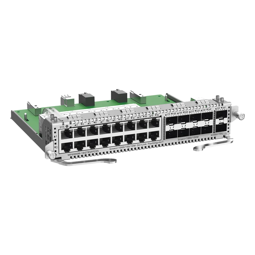 e-Lighten Tarjeta Modular para OLT modelo RG-NBF6002M, 16 puertos Ethernet de 1G, 8 puertos SFP de 1G y 2 puertos SFP+ de 10G – vista 2