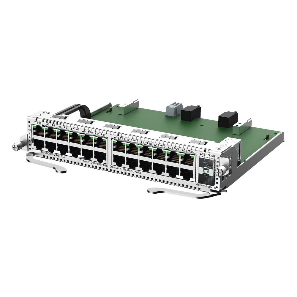 e-Lighten Tarjeta Modular para OLT modelo RG-NBF6002M, 24 puertos Ethernet de 1G, 2 puertos SFP+ de 10G