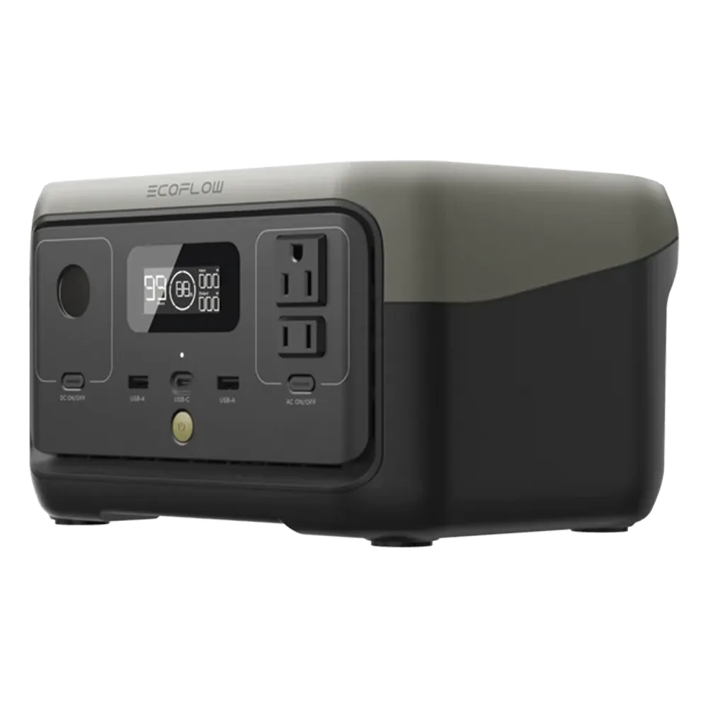 EcoFlow River 2 | Estación de Energía Portátil 256Wh Litio LFP / 2 AC 300 W (Max. 600W) / 1 USB-C 60W / 2 USB -A 12W / Cargador de Coche 8A a 12 o 24V / Conectividad WiFi y Bluetooth (App) / Carga Solar 110W Max. – vista 3