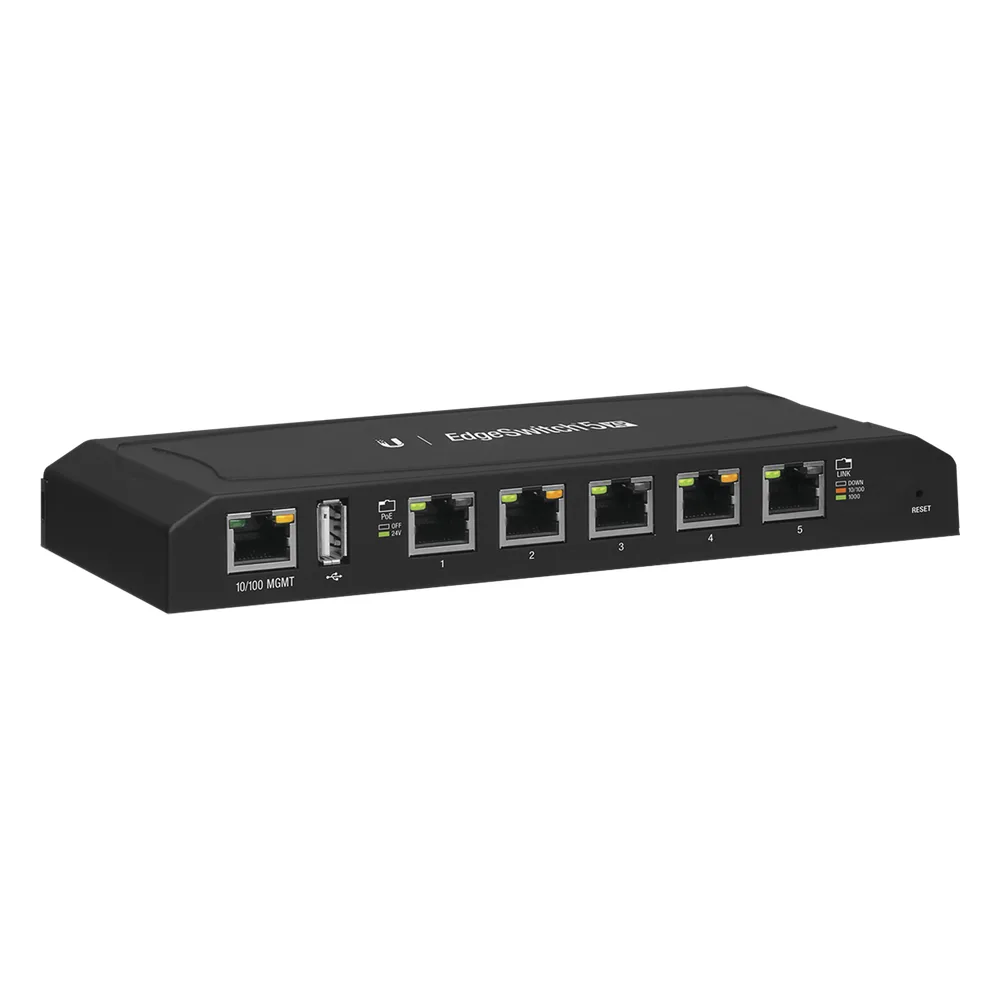 EdgeSwitch 5XP Administrable de 5 Puertos Gigabit PoE de 24 V Pasivo, con funciones avanzadas de Capa 2 – vista 3