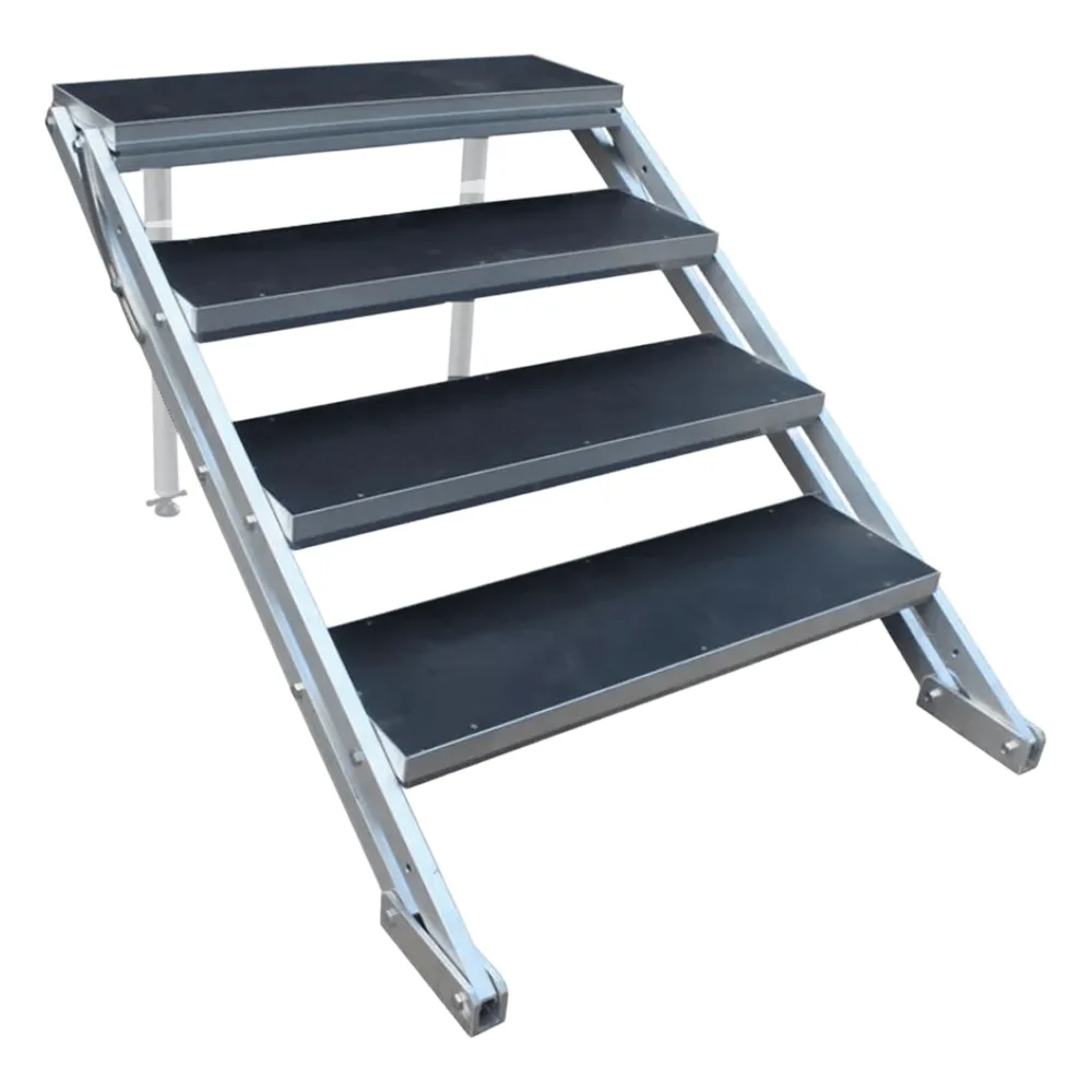 Escalera para Tarima de Escenario | Ajustable 100-170 cm | Antideslizante