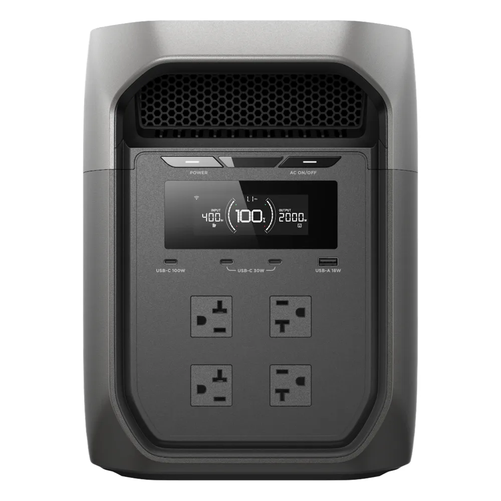 Estación de Energía Portátil EcoFlow DELTA 3 MAX, 2048Wh, Batería LiFePO4, Salida 2400W (Surge 4800W)