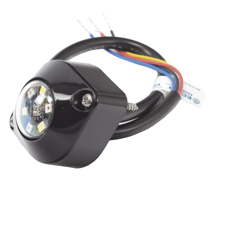 Estrobo Oculto de 6 LED, Ambar, Lente Transparente, Bisel Negro – vista 3