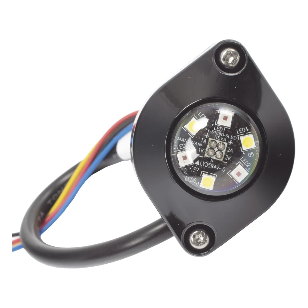 Estrobo Oculto de 6 LED, Ambar/Blanco, Lente Transparente, Bisel Negro – vista 2