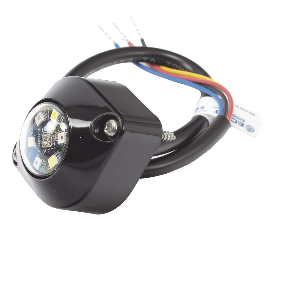 Estrobo Oculto de 6 LED, Ambar/Blanco, Lente Transparente, Bisel Negro – vista 3