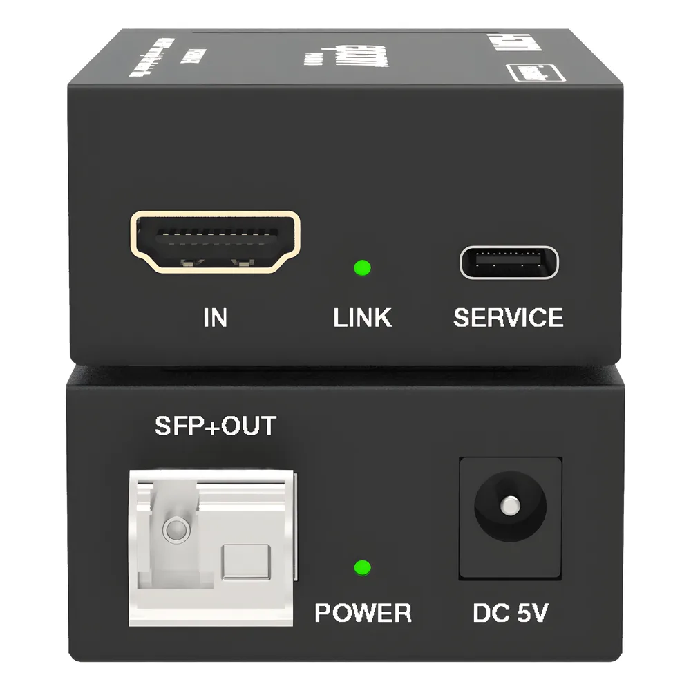 Extensor HDMI sobre Fibra Óptica | Resolución 4K2K@60Hz | Monomodo LC | 4:4:4 | Ancho de Banda 18 Gbps | Distancia hasta 10 km | HDCP 2.2 | HDR10+ Dolby Vision | Audio 7.1CH – vista 3