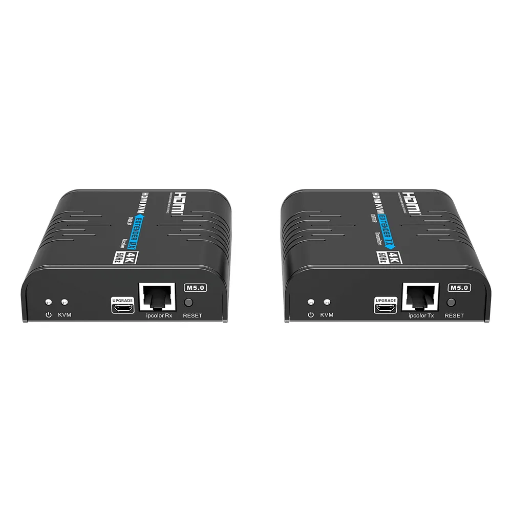 Extensor KVM HDMI 4K a 60 Hz | Transmisión hasta 120 mts con CAT6 | Resolución 4096x2160@60Hz | Ancho de Banda 18Gbps | HDCP1.4 y HDCP2.2 | Latencia 120~170ms | Conexión 1:1, 1:N, N:1, N:N – vista 3