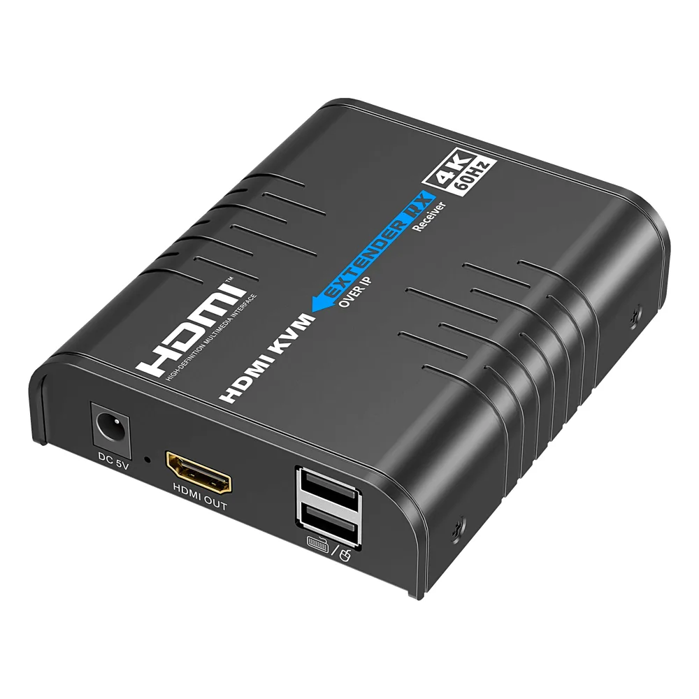 Extensor KVM HDMI 4K a 60 Hz | Transmisión hasta 120 mts con CAT6 | Resolución 4096x2160@60Hz | Ancho de Banda 18Gbps | HDCP1.4 y HDCP2.2 | Latencia 120~170ms | Conexión 1:1, 1:N, N:1, N:N | Solo Receptor