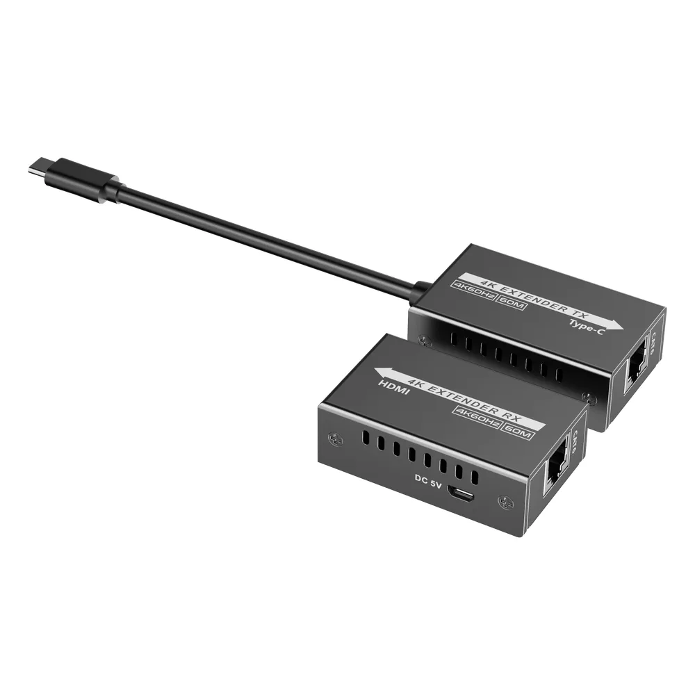 Extensor Mini 4K120Hz USB-C a HDMI | Transmisión 18 Gbps | Distancia 60m 4K@60Hz | HDR10 / HDCP 2.2 | Protección ESD ±8KV | Alimentación por Fuente de Señal