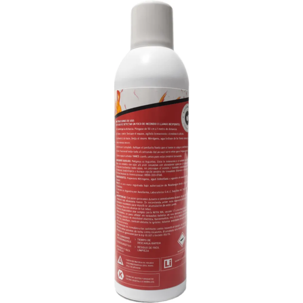 Extintor Portátil en Aerosol, fuegos clase A, K y baterías de iones de litio (Li). – vista 2