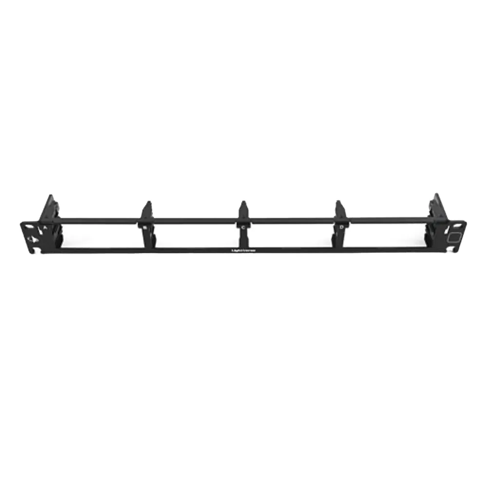 Fiber, Panel, Lightverse Combo, Rack Mount, 1U, Fixed Access, Empty, 4 Openings, Black, Shielded Flat Without Wire Manager