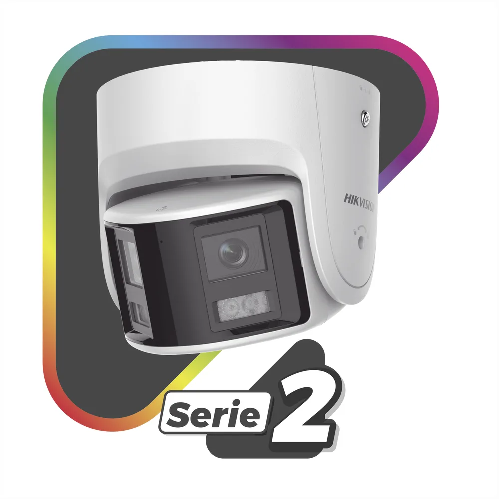 [FlexVu] [PROTECCIÓN ACTIVA] Turret IP 4 Megapixel / 2 Lentes de 2.8 mm (Imagen Panorámica 180°) / 30 mts IR / Exterior IP67 / Luz Intermitente y Alerta de Audio / Audio Bidireccional / ACUSENSE / WDR 120 dB / Micro SD – vista 2