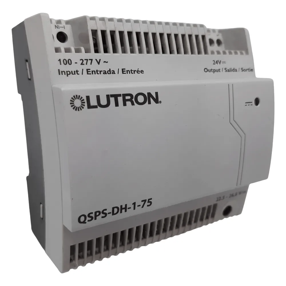 Fuente de alimentación de 24 V CC y 2.5 A para enlace QS, alimenta hasta 75 unidades de consumo (PDU), entrada 100-277 V~, montaje en riel DIN de 35 mm o en superficie