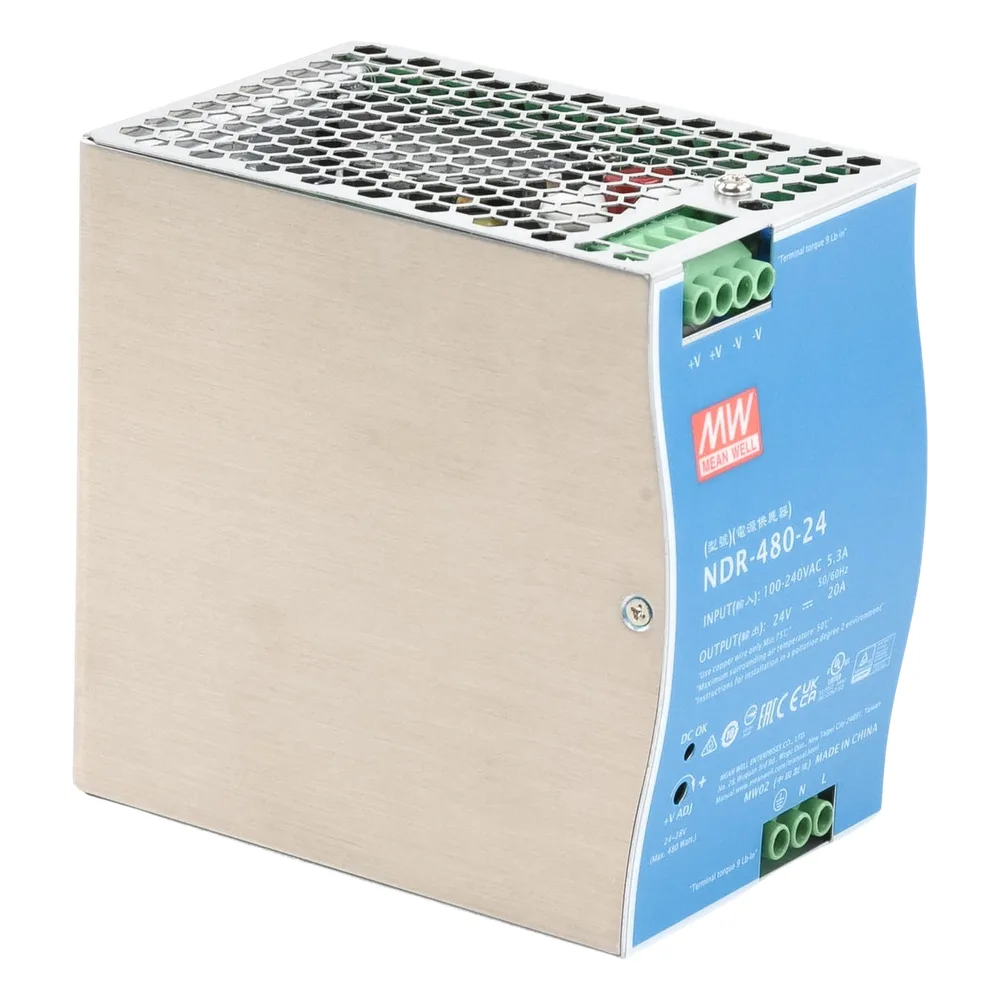 Fuente de poder industrial para riel DIN / 480W / 24Vcc / 20A / Entrada: 100-240Vca – vista 5