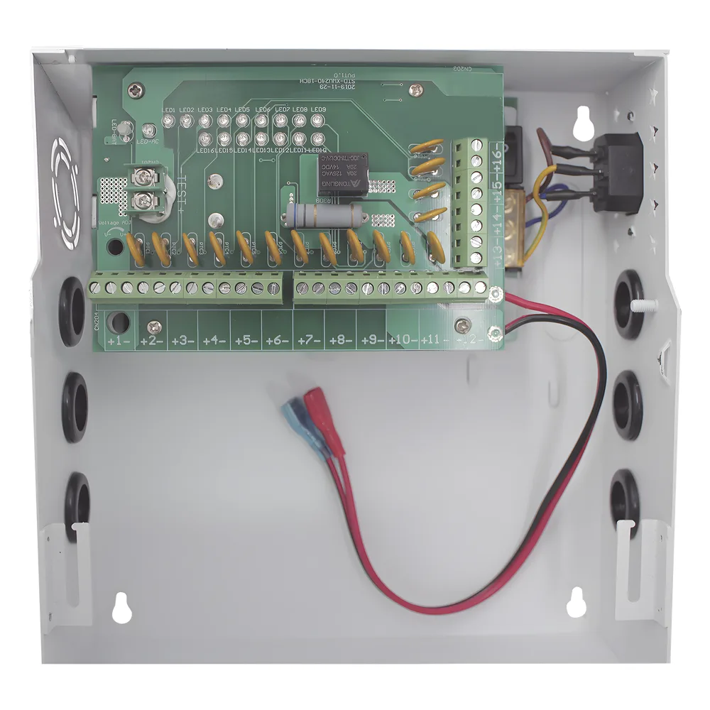 Fuente de poder profesional de 12 Vcc @ 16 A / para 16 cámaras / Con capacidad de batería de respaldo / Requiere batería / Voltaje de entrada de 96-264 Vca – vista 5